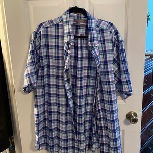 Daniel Cemieux Short sleeve button up plaid shirt size XL new with tags